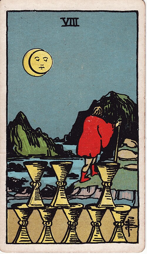 The Eight of Cups tarot card