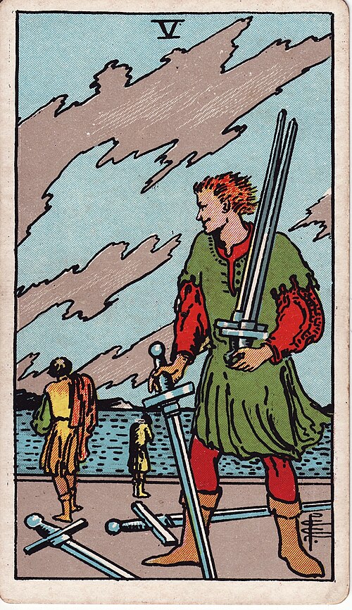 The Five of Swords tarot card