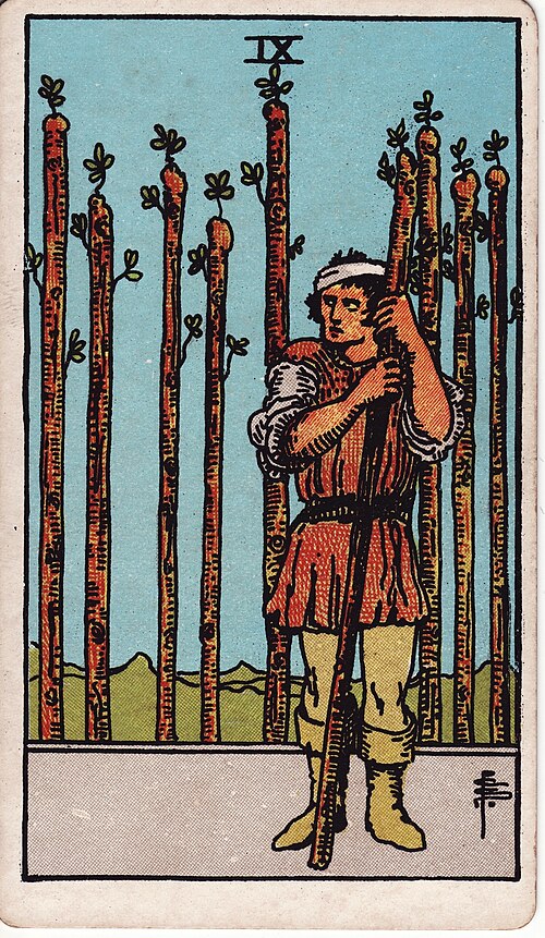 The Nine of Wands tarot card