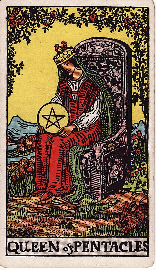 The Queen of Pentacles tarot card