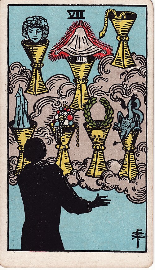 The Seven of Cups tarot card