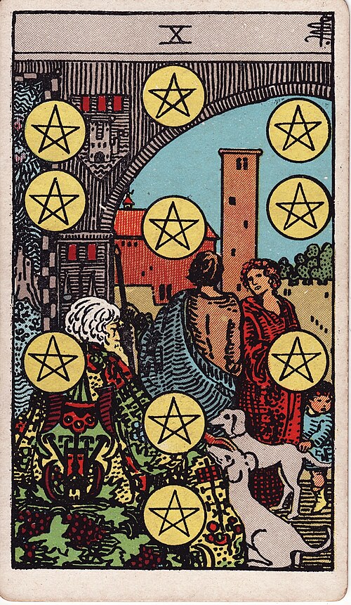 The Ten of Pentacles tarot card