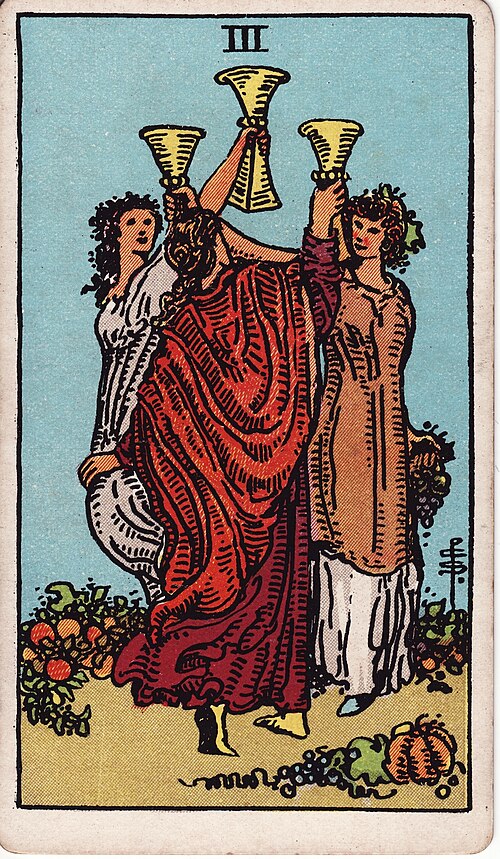 The Three of Cups tarot card