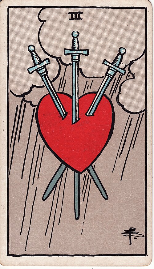 The Three of Swords tarot card
