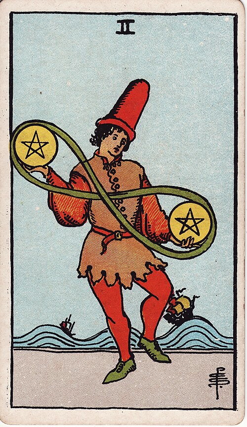 The Two of Pentacles tarot card